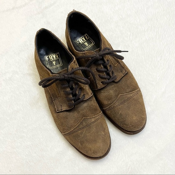 Frye Everett Cap Toe Oxford Shoe Rugged Tan Mens Size 8 - Picture 3 of 12